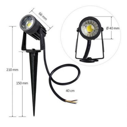 Luminaire extérieur LED/3W/230V 4000K IP67 noir