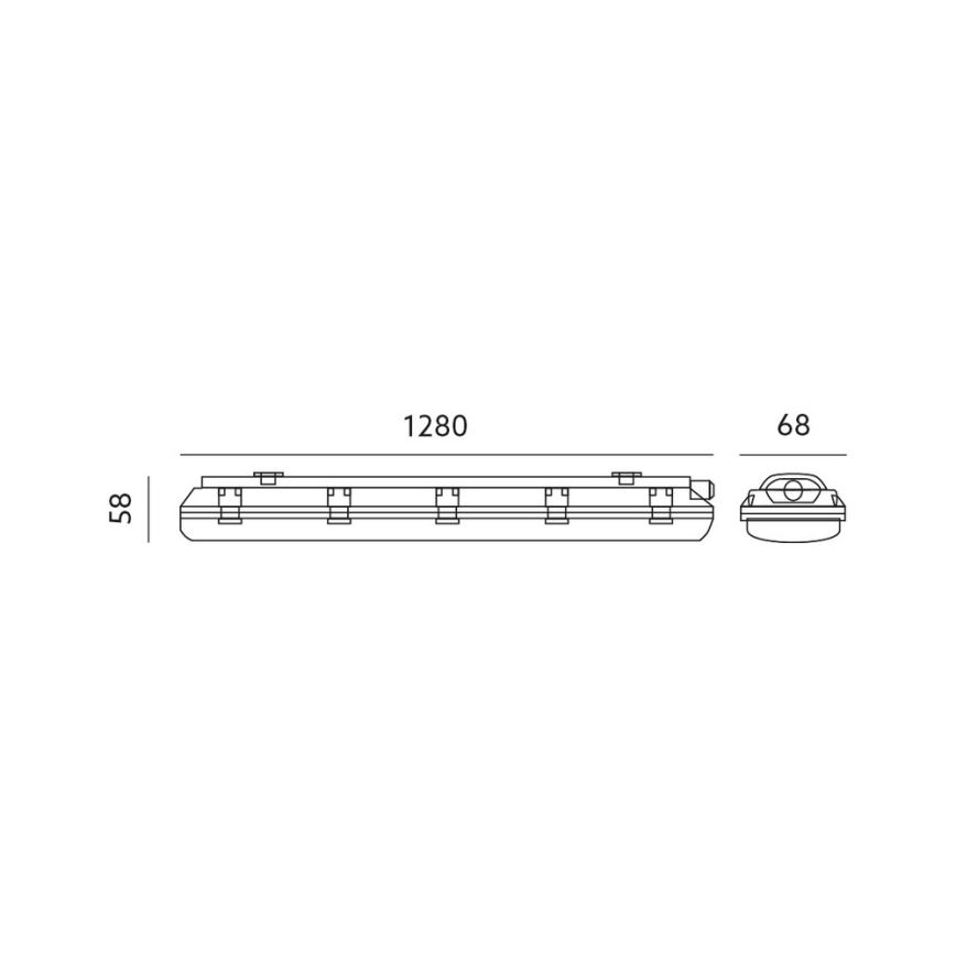 Plafonnier technique avec tube LED 1xG13/18W/230V IP65