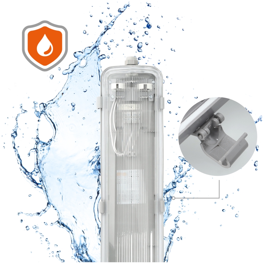 Luminaire fluorescent industriel 2xG13/22W/230V IP65