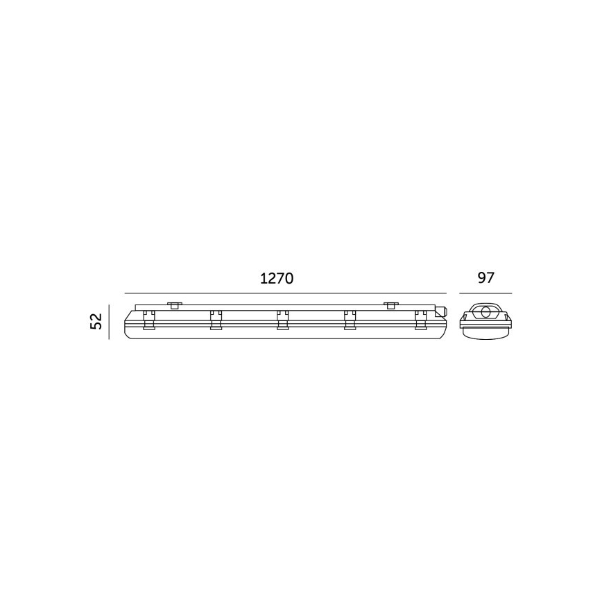 Luminaire fluorescent technique HERMIC T8 2xG13/18W/230V IP65
