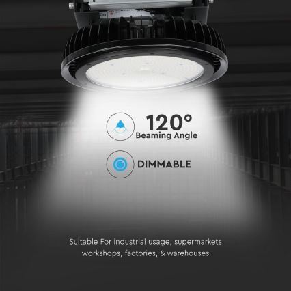 Luminaire industriel à intensité variable High Bay LED/500W/230V 4000K IP65 noir