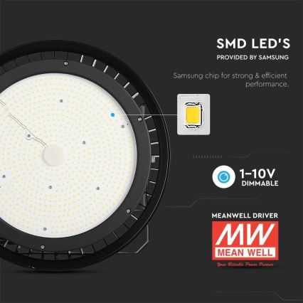 Luminaire industriel à intensité variable High Bay LED/500W/230V 4000K IP65 noir