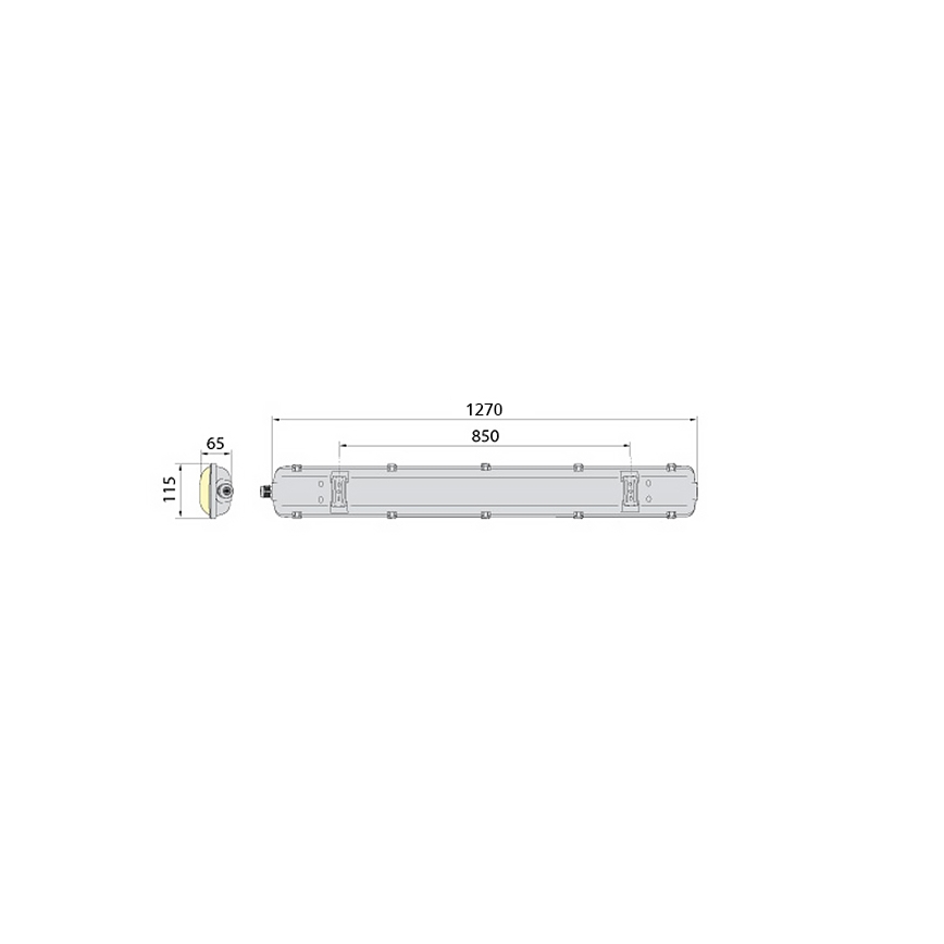 Luminaire industriel fluorescent 2xG13/18W/230V IP65 1270 mm