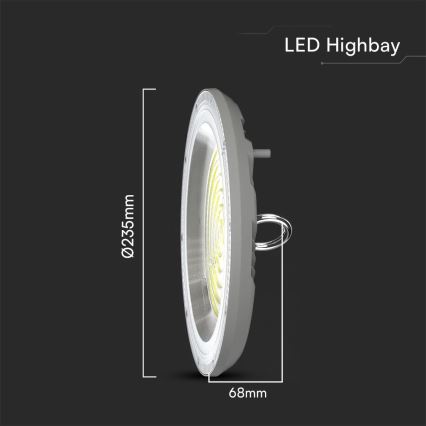Luminaire industriel High Bay LED/100W/230V 3000/4000/6500K IP65 ø 23,5 cm