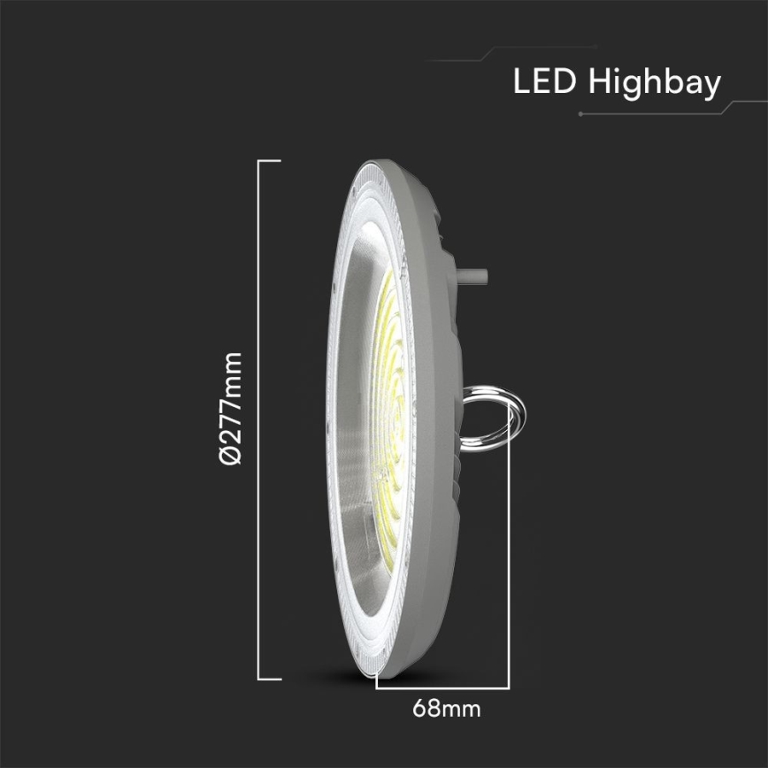 Luminaire industriel High Bay LED/150W/230V 3000/4000/6500K IP65 ø 27,7 cm