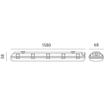 Luminaire industriel 1xG13/230V IP65 + LED Tube fluorescent avec détecteur Philips MASTER T8 G13/24W