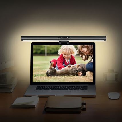 Luminaire LED à intensité variable pour écran tactile LED/5W/5V 3000/4000/5000/6000K 42 cm 42 cm noir