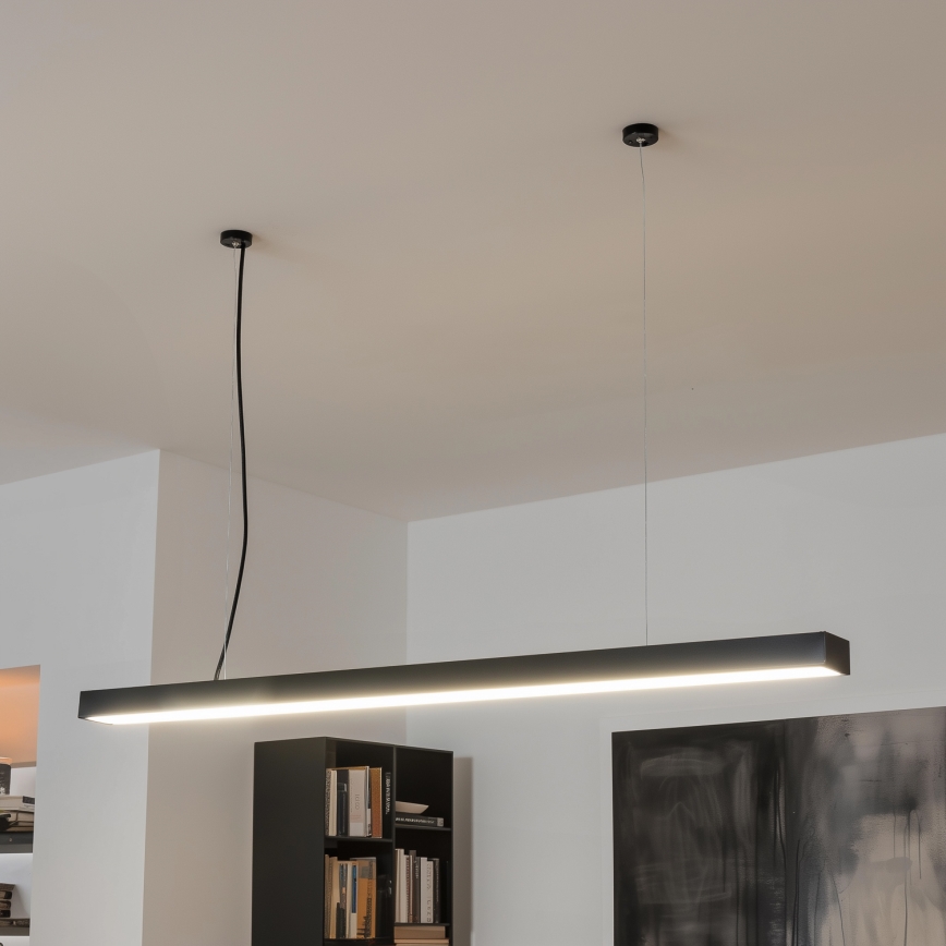 Luminaire LED de plafond CYNIDECO, montage en applique ou suspendu, LED/12W/230V, 4000K, noir