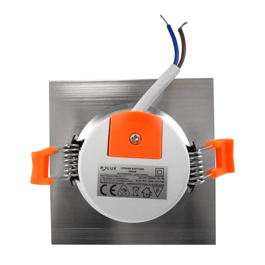 Luminaire LED encastrable VENUS LED/7W/230V argent anguleux