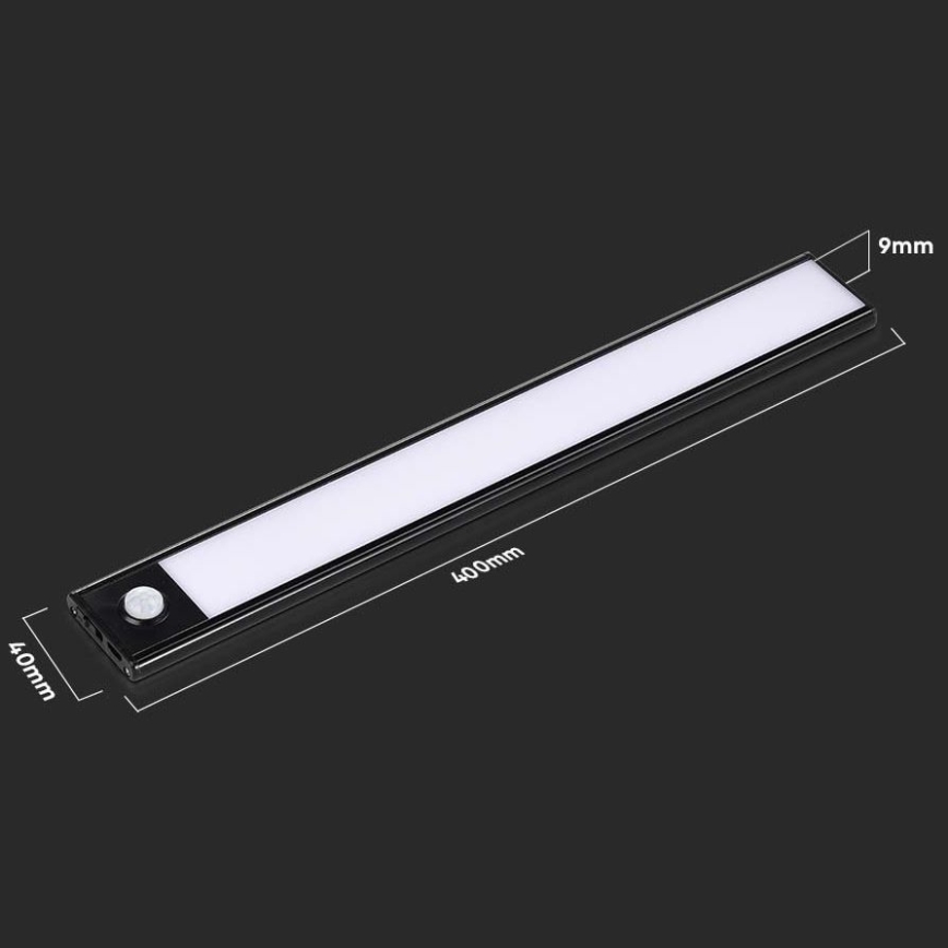 Luminaire LED pour dessous d'armoire de cuisine avec détecteur LED/2W/5V 3000K