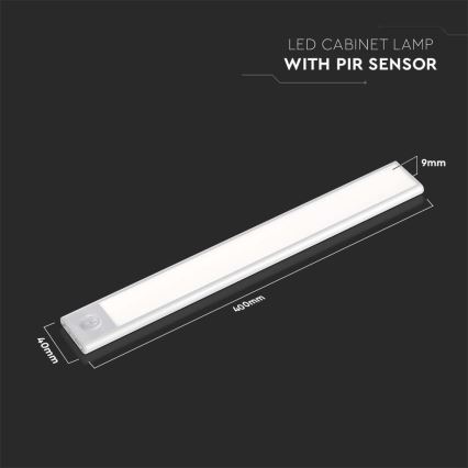 Luminaire LED pour dessous d'armoire de cuisine avec détecteur LED/2W/5V 3000K