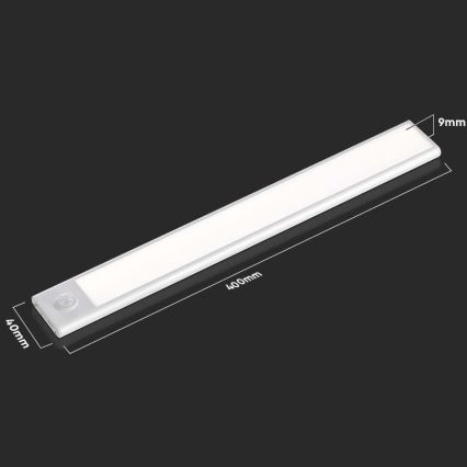Luminaire LED pour dessous d'armoire de cuisine avec détecteur LED/2W/5V 4000K