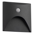 Luminaire LED pour escalier avec détecteur de mouvement et capteur crépusculaire EXIN LED/2,5W/230V 3000K IP65 anthracite carré