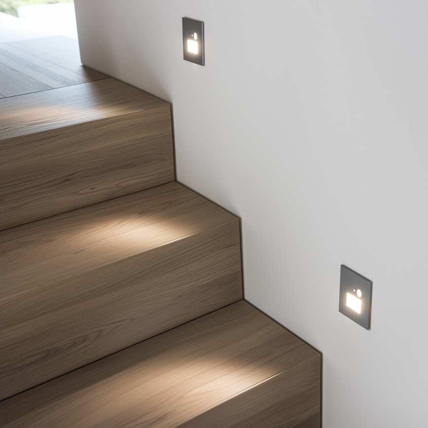 Luminaire d'escalier LED avec capteur de mouvement et capteur crépusculaire LED/1,5W/230V 3000/4000/6000K argenté