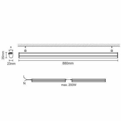 Luminaire LED sous meubles de cuisine LED/12W/230V 4000K