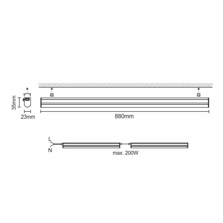 Luminaire LED sous meubles de cuisine LED/12W/230V 4000K