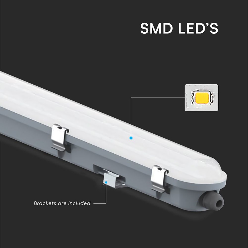 LED Réglette technique avec détecteur de mouvement et capteur crépusculaire LED/36W/230V 6500K IP65 120 cm