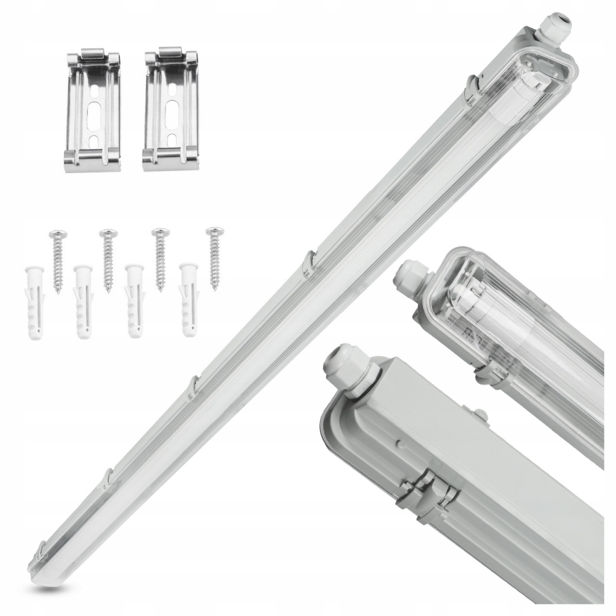 Luminaire LED technique pour tube T8 1x G13, 20 W, 230 V, 4000 K, 120 cm, IP65, blanc