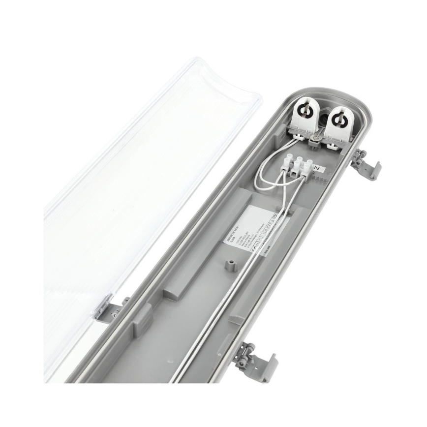 Luminaire LED technique pour tubes T8 — 2 douilles G13 (2 × 18 W), 230 V, 4000 K, IP65, 127 cm
