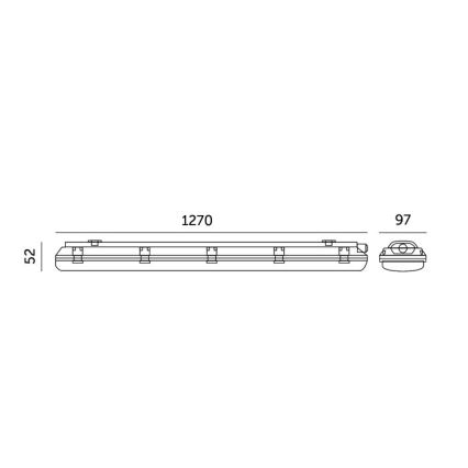 Luminaire LED technique T8 2xG13/18W/230V 6500K IP65 127 cm