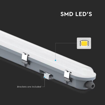 Luminaire LED tubulaire technique avec détecteur de mouvement et détecteur crépusculaire LED/36W/230V 4000K IP65 120 cm