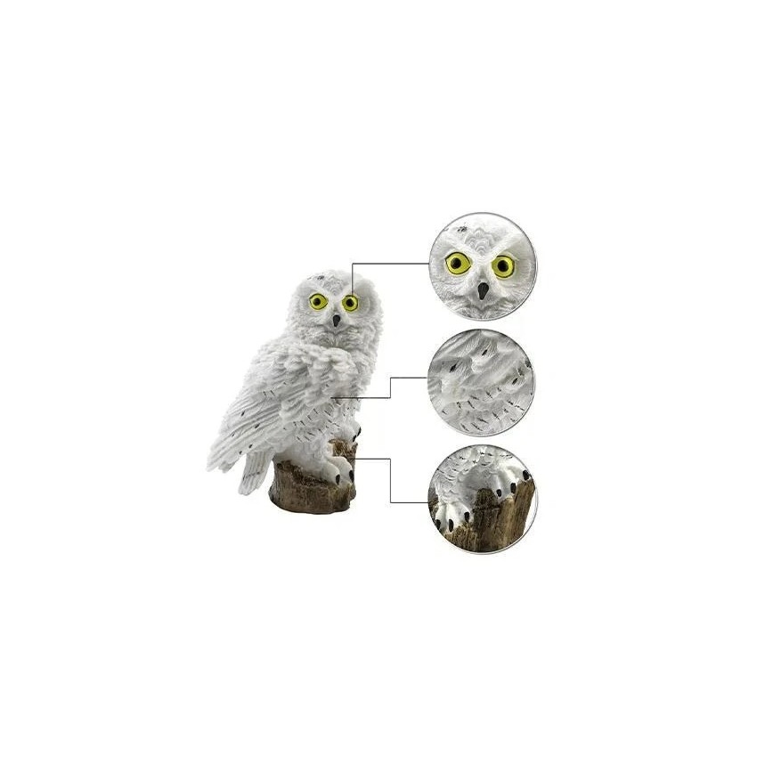 Luminaire décoratif solaire LED avec capteur, 6 LED / 1,2 V, 3000 K, 40 cm, 600 mAh, IP44, en forme de chouette