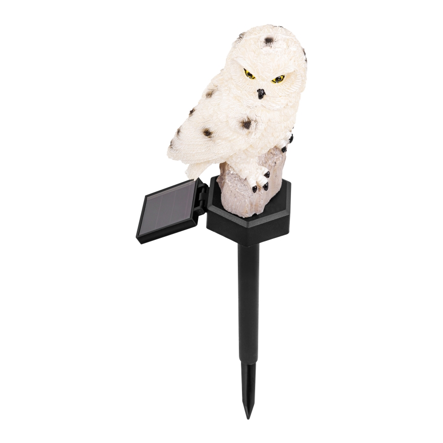 Luminaire décoratif solaire LED avec capteur, 6 LED / 1,2 V, 3000 K, 40 cm, 600 mAh, IP44, en forme de chouette