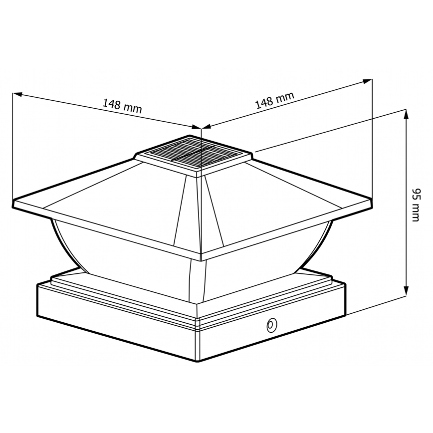 Luminaire solaire LED TOYA LED/4,5W/230V 3000/6500K 600 mAh IP44 noir