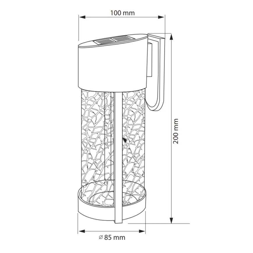 Luminaire solaire mural VETRO LED/1,2V IP44