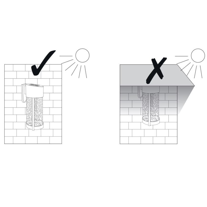Luminaire solaire mural VETRO LED/1,2V IP44
