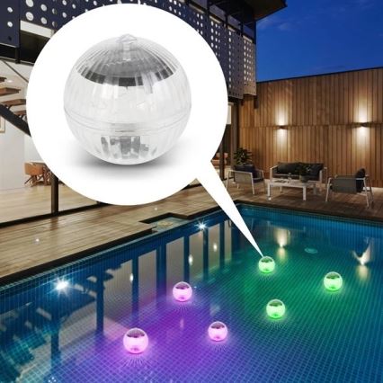 Luminaire solaire RGB pour piscine avec détecteur de crépuscule LED/1,2V/600 mAh IP65