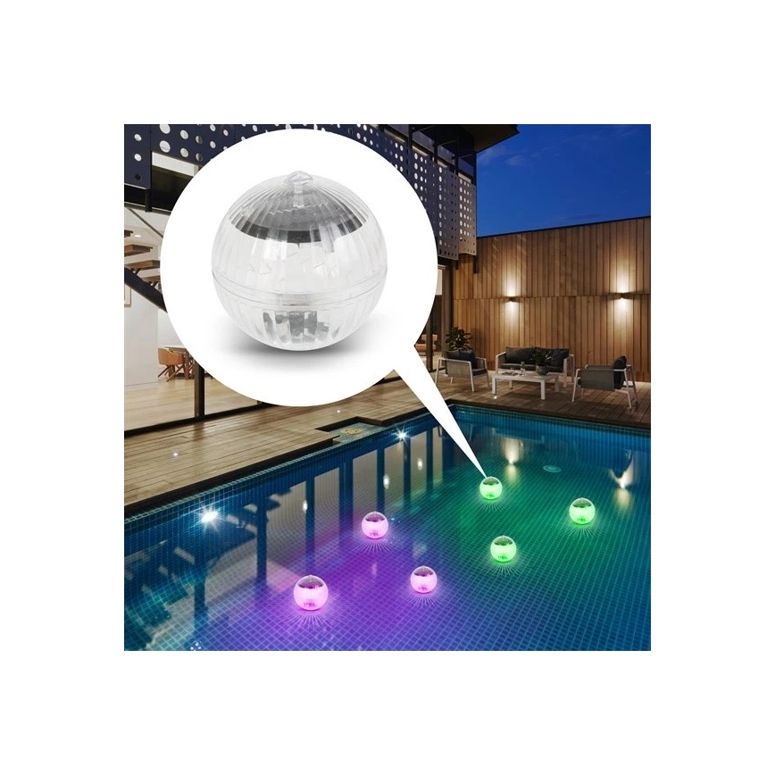Luminaire solaire RGB pour piscine avec détecteur de crépuscule LED/1,2V/600 mAh IP65