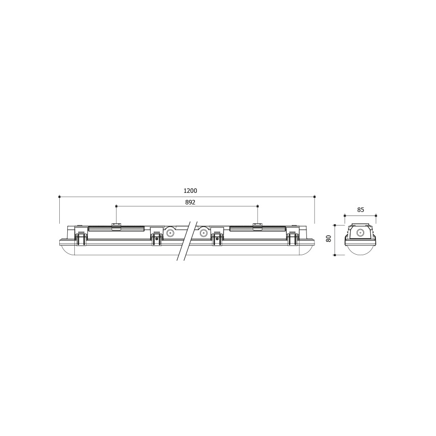 Luminaire technique LED dimmable LED/24/30/35/40W/230V IP66 120 cm