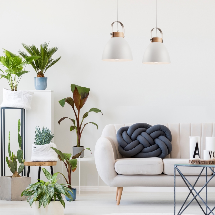 Deckenleuchte an Kabel DANIELLE 2xE27/60W/230V Buche