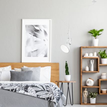 Deckenleuchte an Seil IRMA 1xE14/28W/230V Weiß