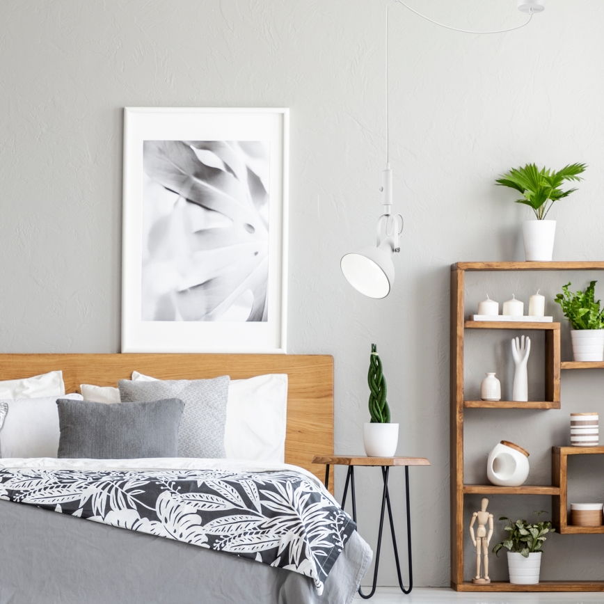 Deckenleuchte an Seil IRMA 1xE14/28W/230V Weiß