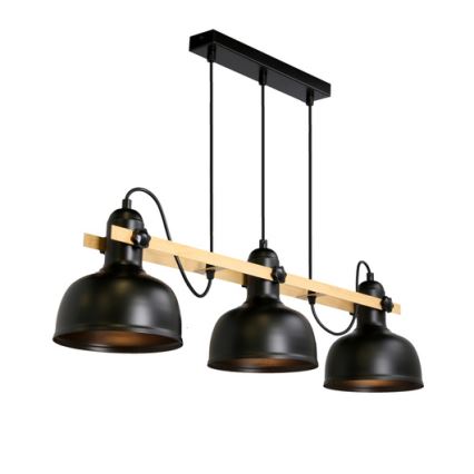 Deckenleuchte an Kabel RENO 3xE27/40W/230V schwarz/braun