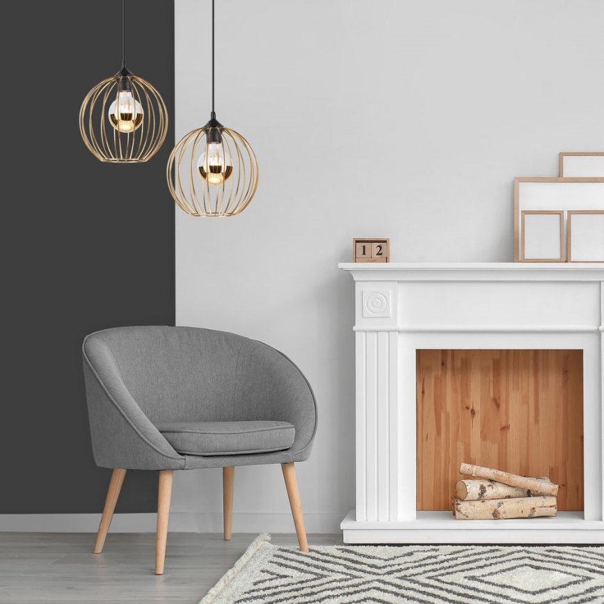 Deckenleuchte an Kabel ZOYA 1xE27/60W/230V goldfarben