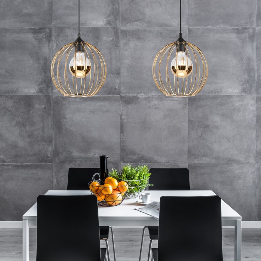 Deckenleuchte an Kabel ZOYA 1xE27/60W/230V goldfarben