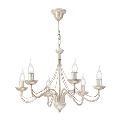 Lustre à chaîne ANTON 6xE14/60W/230V patine blanche