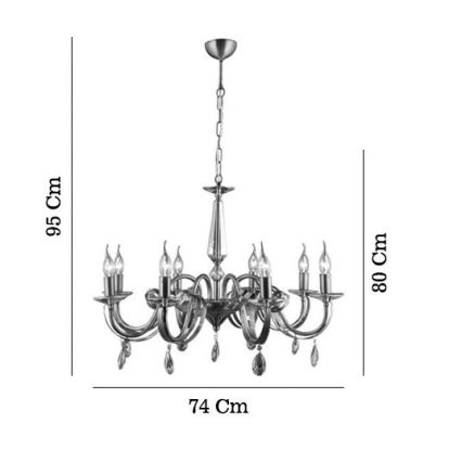 Lustre à chaîne CASTRO 8xE14/40W/230V doré