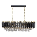 Lustre à chaîne CRISTAL 10xE14/10W/230V noir/doré