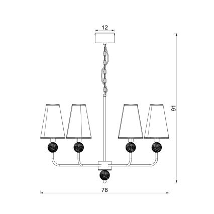 Lustre à chaîne GRENADA 8xE14/15W/230V beige
