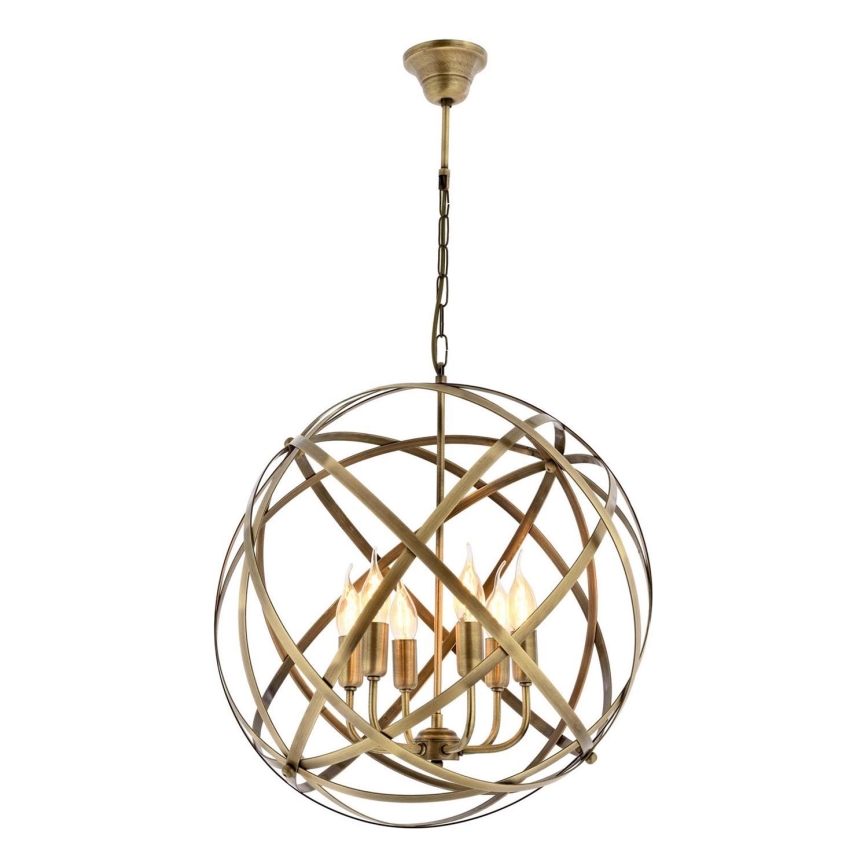 Lustre à chaîne IRONBALL 6xE27/40W/230V doré
