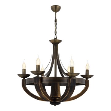 Lustre à chaîne KOBE 6xE14/40W/230V marron