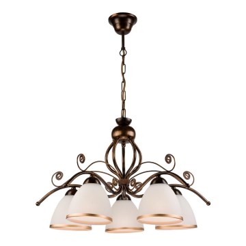 Lustre à chaîne RETRO II 5xE27/60W/230V, patine noire