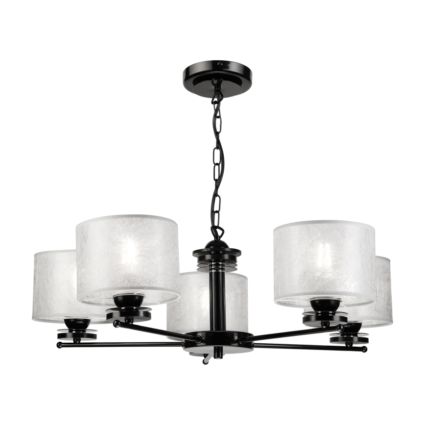 Lustre à chaîne ROSA 5xE27/60W/230V noir/gris