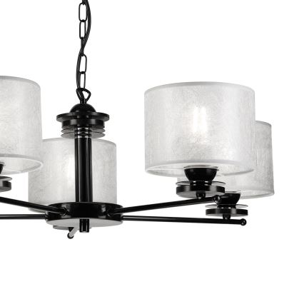 Lustre à chaîne ROSA 5xE27/60W/230V noir/gris