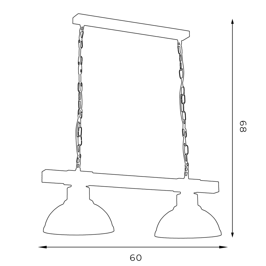 Lustre avec chaîne HAKON 2xE27/60W/230V foncé