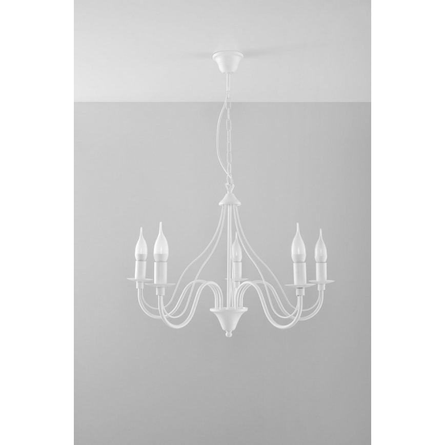 Lustre avec chaîne MINERWA 5 5xE14/40W/230V blanc